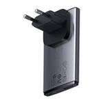 Baseus GAN5 Pro Ultratenký rychlonabíjecí adaptér USB-C + USB-A 65W, šedá CCGP150113