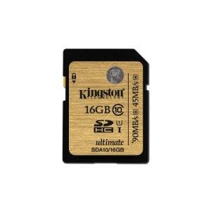16 GB . SDHC/SDXC karta Kingston . Class 10 UHS-I Ultimate (r90MB/s, w45MB/s) SDA10/16GB