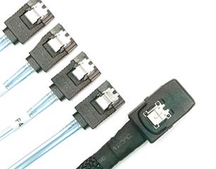 1m Mini SAS plug with (SFF-8087) <> 4 x SATA plug CZSAS502-10m