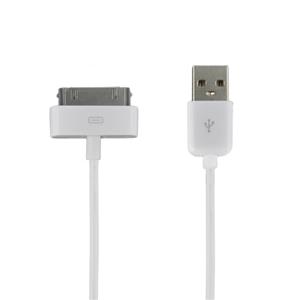 4World Kábel USB 2.0 pre iPad / iPhone / iPod prenos dát/nabíjanie 1.0m biely