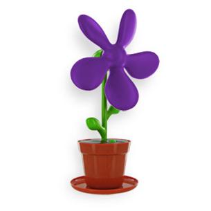 4World USB ventilátor kvetina v kvetináči - fialová