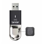 64GB Lexar® Fingerprint F35 USB 3.0 flash drive, up to 150MB/s read and 60MB/s write, Global LJDF35-64GBBK