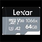 64GB Lexar® High-Performance 1066x microSDXC™ UHS-I, up to 160MB/s read 70MB/s write C10 A2 V30 U3 LMS1066064G-BNANG