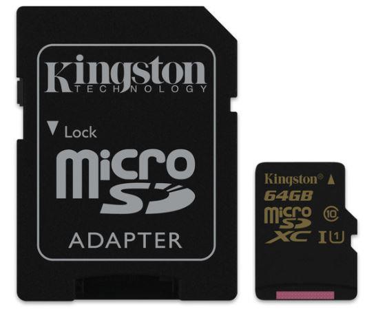 64GB microSDXC UHS-I Kingston 90R/45W class 10 SDCA10/64GB