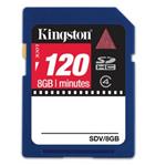 8GB Secure Digital SDHC Video card Kingston 120min SDV/8GB