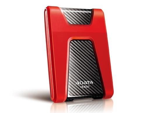 A-DATA DashDrive™ Durable HD650 2,5" externý HDD 1TB USB 3.0 červený, vode a nárazom odolný AHD650-1TU3-CRD