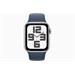 Apple Watch SE GPS 44mm Silver Aluminium Case with Storm Blue Sport Band - M/L MREE3QC/A