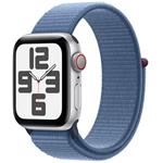 Apple Watch SE GPS + Cellular 40mm Silver Aluminium Case with Winter Blue Sport Loop MRGQ3QC/A