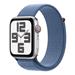 Apple Watch SE GPS + Cellular 44mm Silver Aluminium Case with Winter Blue Sport Loop MRHM3QC/A