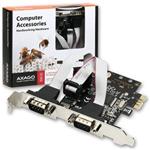 AXAGO PCI-Express adapter 2x sériový port + LP
