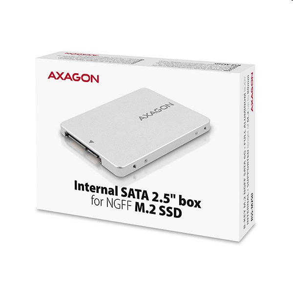 AXAGON RSS-M2SD, SATA - M.2 SATA SSD, interní 2.5" box
