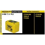 Baterie Motobatt pro motocykly MBTX4U (4,7Ah, 12V, 2 vývody)
