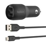 BELKIN Dual USB-A auto nabíječka 24W + microUSB kabel CCE002bt1MBK