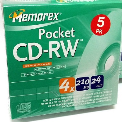CD RW MEMOREX 4x 210MB 8cm Slim 5pack predavane po 1ks
