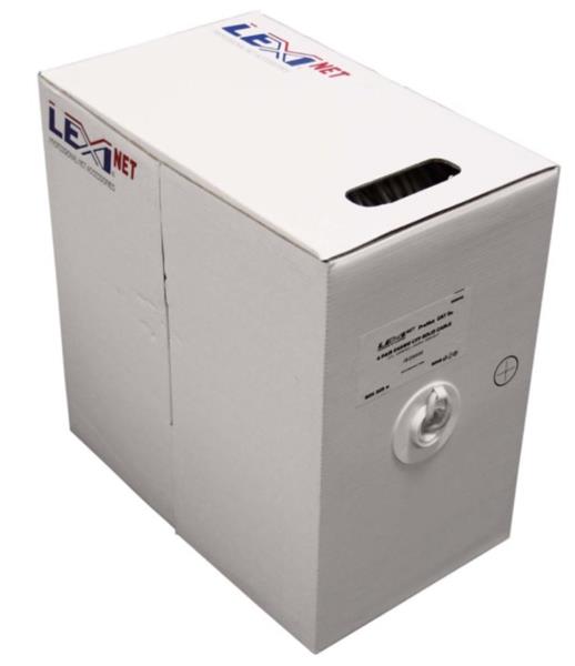 CNS kabel UTP, Cat5E, drát, PVC, box 305m - šedá
