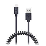 CONNECT IT Wirez Apple Lightning - USB spirálový flexibilní kabel, 1,2 m, černý CI-682
