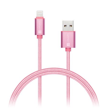 CONNECT IT Wirez Premium Metallic Lightning - USB, rose gold, 1m CI-970