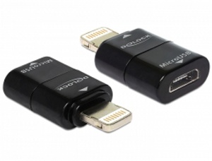Delock Adaptér 8 pinů samec IPhone 5, Lightning > USB Micro-B samice 65492