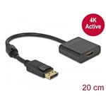 Delock Adaptér DisplayPort 1.2 samec na HDMI samice 4K aktivní černý 63585