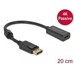 Delock Adaptér DisplayPort 1.2 samec na HDMI samice 4K pasivní černý 63559