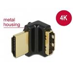 Delock Adaptér High Speed HDMI s Ethernetem – HDMI-A samice > HDMI-A samec 4K 90° pravoúhlý nahoru černý 65663
