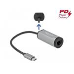 Delock Adaptér USB Type-C™ na Gigabit LAN s portem Power Delivery, šedé 64116