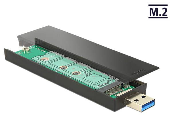 Delock Externí pouzdro M.2 Key B 80 mm SSD > USB 3.1 Gen 2 Typ-A samec 42593