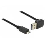 Delock Kabel EASY-USB 2.0 Typ-A samec pravoúhlý nahoru / dolů > USB 2.0 Typ Micro-B samec 0,5 m 85203