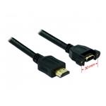 Delock kabel HDMI A samec > HDMI A samice přišroubovatelná 1 m 85102