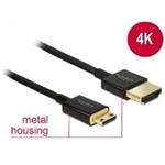 Delock Kabel High Speed HDMI s Ethernetem - HDMI-A samec > HDMI Mini-C samec 3D 4K 1,5 m Slim Premium 84777