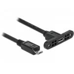 Delock Kabel USB 2.0 Micro-B samice montážní panel > USB 2.0 Micro-B samec 1 m 85246