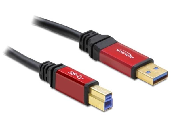 Delock Kabel USB 3.0 Typ-A samec > USB 3.0 Typ-B samec 1 m Premium 82756