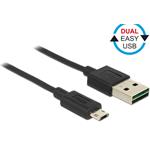 DeLOCK - Kabel USB - Micro USB typ B (M) do USB (M) - USB 2.0 - 20 cm - reverzibilní konektor A, re 84804