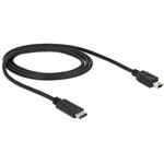 Delock kabel USB Typ-C™ 2.0 samec > USB 2.0 typ Mini-B samec 1 m černý 83603