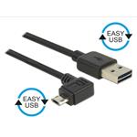 DeLOCK - Kabel USB - USB (M) rovné do Micro USB typ B (M) úhlový - USB 2.0 - 2 m - reverzibilní kon 83853