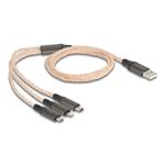 Delock Nabíjecí kabel USB RGB 3 v 1 z Typ-A na Lightning™ / Micro USB / USB Type-C™, 1,20 m 88158