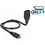 DeLOCK OTG ShapeCable - Prodlužovací šňůra USB - USB (F) do Micro USB typ B (M) - USB 2.0 OTG - 50 83928
