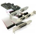 DeLock PCI Express card 4 x serial, 1x parallel - Paralelně-sériový adaptér - PCIe - RS-232 - 4 por 89177