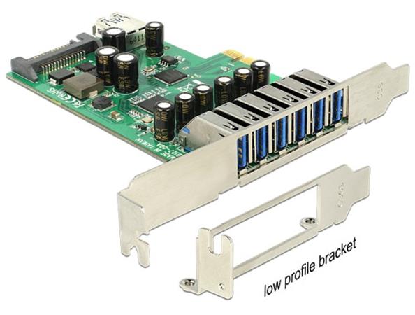 DeLock PCI Express Card > 6 x extern + 1 x intern USB 3.0 - USB adaptér - PCIe 2.0 - USB 3.0 x 7 89377