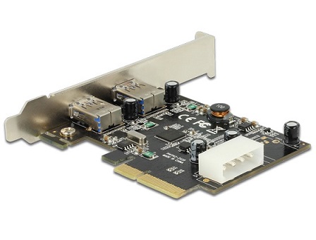 Delock PCI Express Karta > 2 x externí SuperSpeed USB 10 Gbps (USB 3.1, Gen 2) typ A samice 89398