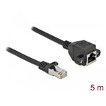 Delock Prodlužovací síťový kabel, ze zástrčky S/FTP RJ45 na zásuvku RJ45, Cat.6A, délka 5 m, černý 87005