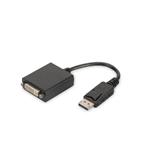 Digitus DisplayPort adapter cable, DP - DVI (24+5) M/F, 0.15m,w/interlock, DP 1.1a compatible, bl, CE DB-340409-001-S