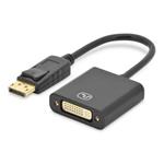 Digitus DisplayPort adapter cable, DP - DVI (24+5) M/F, 0.15m,w/interlock, DP 1.2 compatible, CE, bl AK-340401-001-S
