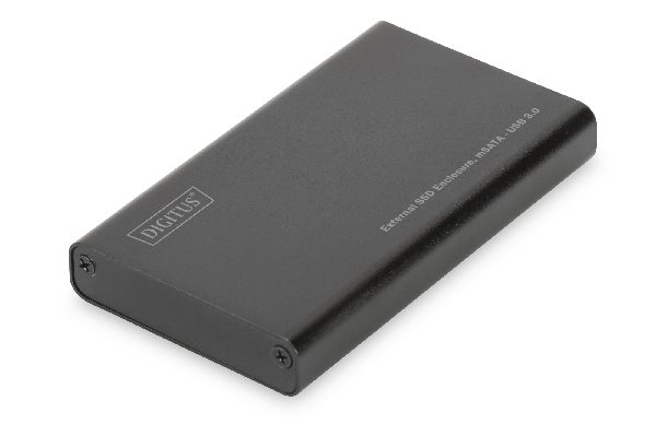 Digitus externí SSD rámeček, USB 3.0 - mSATA M50 (50*30*4mm), hliník, černý, Chipset: ASM1153E DA-71112