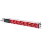 DIGITUS Professional aluminum outlet strip with pre-fuse, 8 safety outlets, 2 m supply IEC C14 plug DN-95410-R