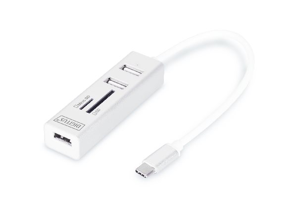 DIGITUS USB 2.0 Type C 3-Port OTG HUB with Card Reader DA-70243