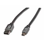 Digitus USB kábel USB A samec na B-mini 5pin samec, 1m, čiernošedý