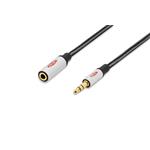 Ednet Audio extension cable, stereo 3.5mm M/F, 3.0m, CCS, shielded, cotton, gold, si/bl 84541