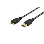 Ednet USB 3.0 connection cable, type A - micro B M/M, 1.8m, USB 3.0 conform, cotton, gold, bl 84233