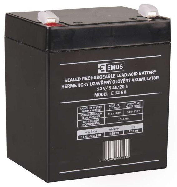 Emos baterie SLA 12V / 5 Ah, Faston 6.3 (250) 1201003300